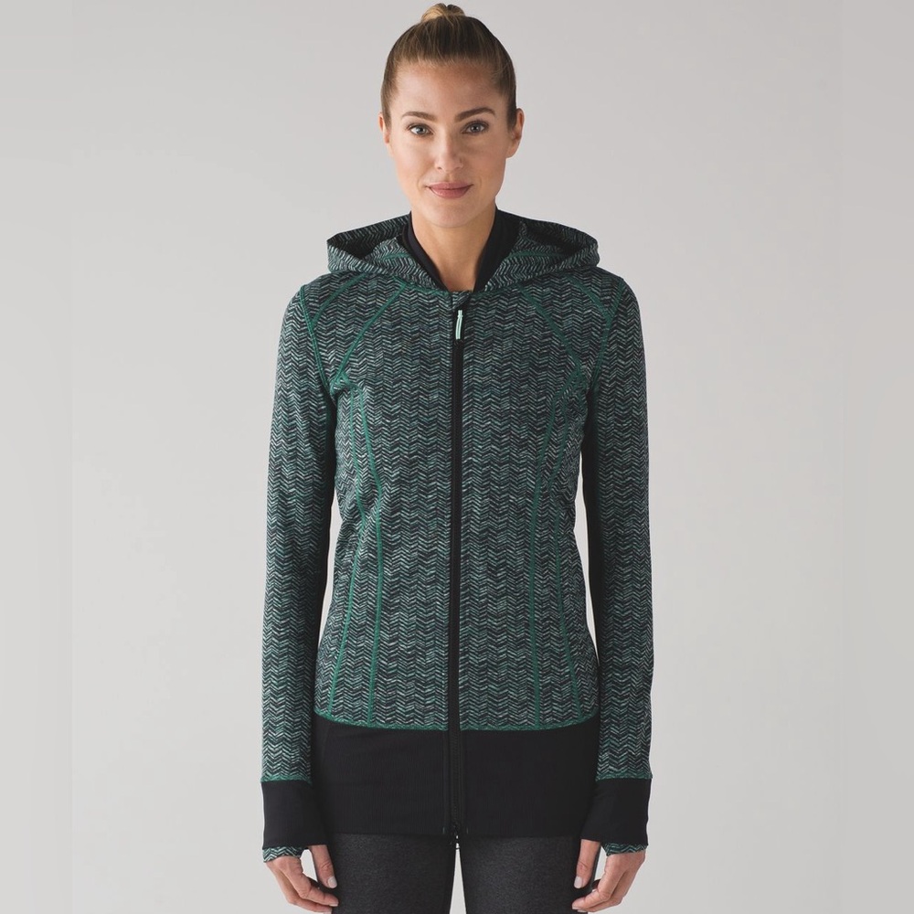Lululemon Daily Practice Jacket, Green/Black- Size 6